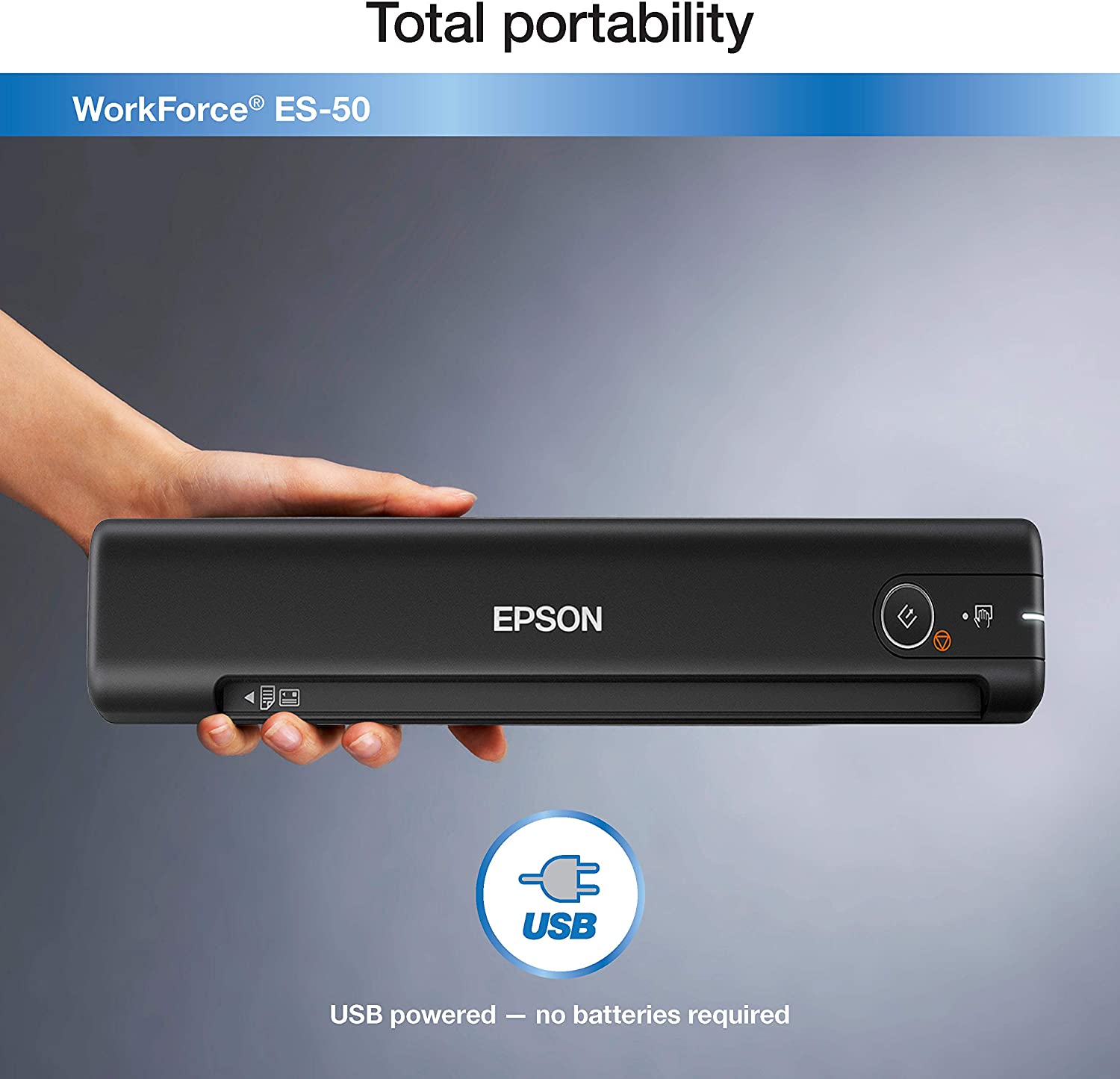 Epson WorkForce ES-50 Portable Sheet-Fed Document Scanner for PC and Mac Epson WorkForce ES-50 Portable Sheet-Fed Document Scanner for PC and Mac